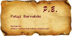 Patyi Barnabás névjegykártya