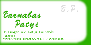 barnabas patyi business card